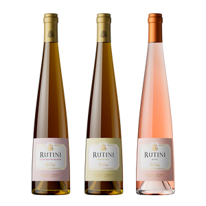 Tres botellas de vino Rutini Colección: Gewürztraminer, Riesling y Rosé